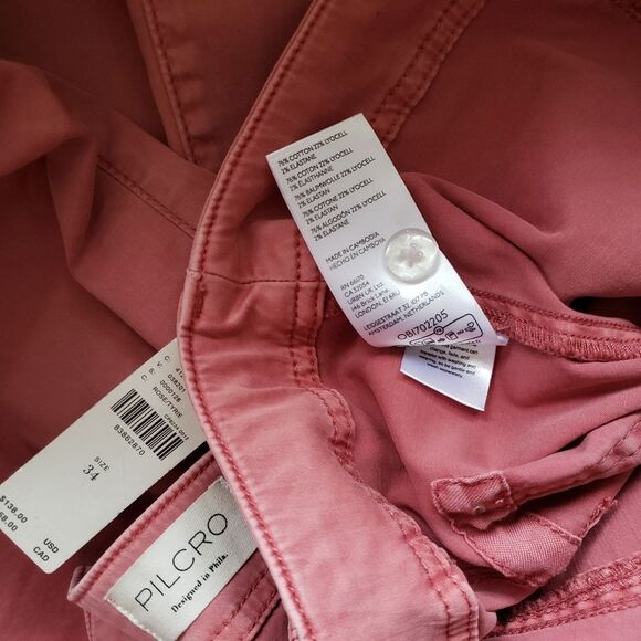 Pilcro Low Rise Utility Demilune Boot Cut Stretchy Pants Rose Women's Size 34 - Picture 13 of 14